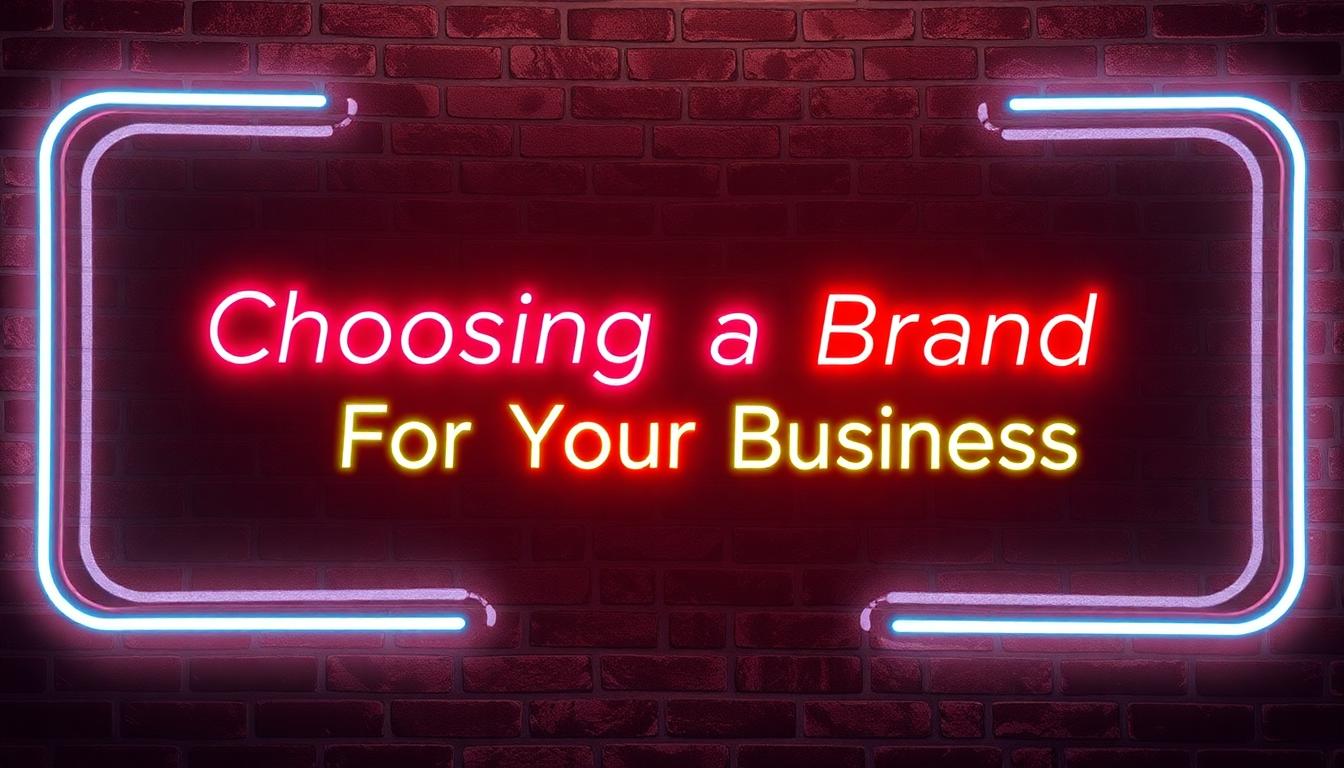 Neon Sign that says, Choosing a Brand For Your Business