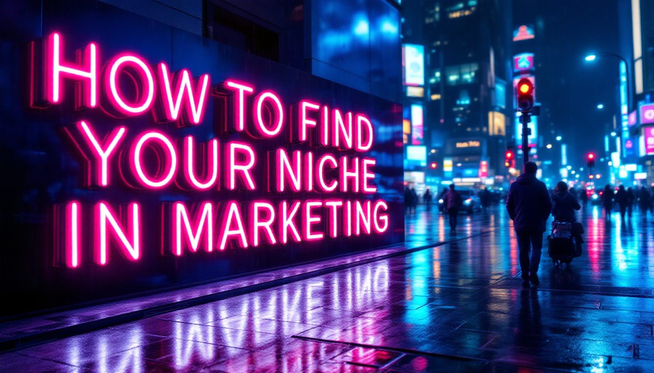 A Neon Sign that says, How To Find Your Niche in Marketing