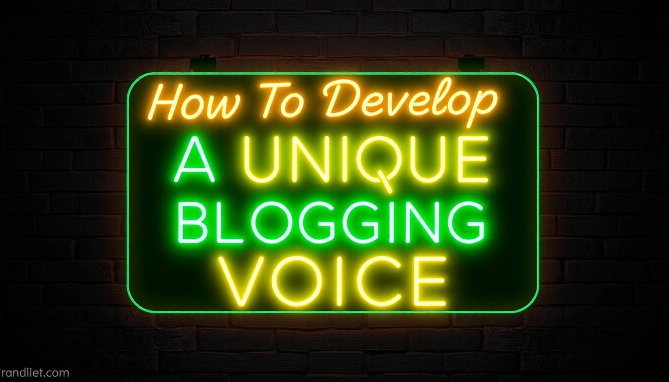 A neon sign that says, How To Develop A Unique Blogging Voice