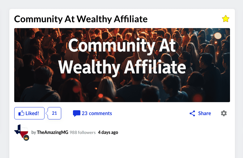 community at wealthy affiliate