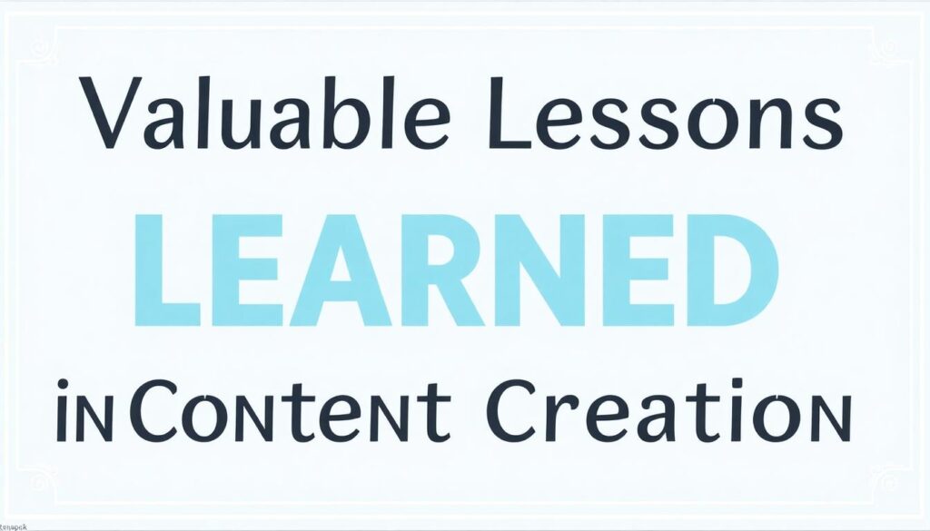 Valuable Lessons Learned In Content Creation sign