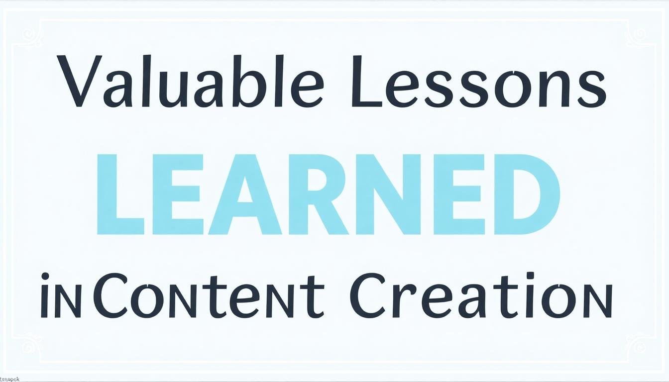 Valuable Lessons Learned In Content Creation sign